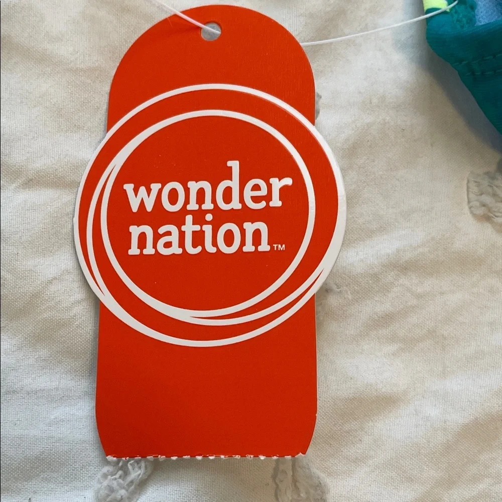 Wonder Nation Floral One Piece with Pink Straps side, cut outs NWT